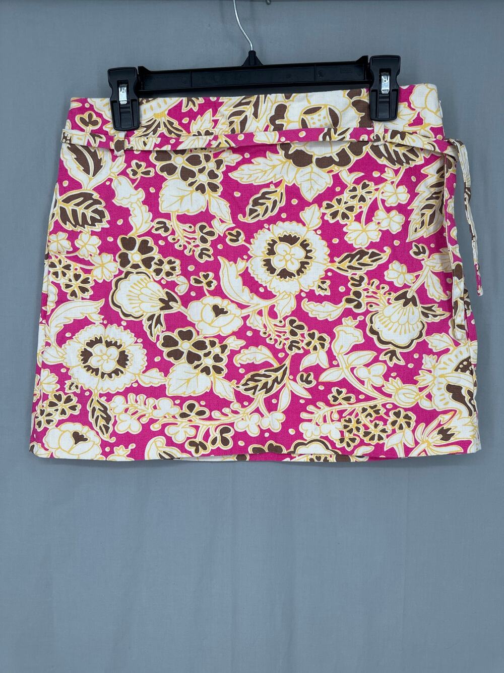 J Crew Skirt Women 4 Pink Mini Floral Brown Boho Cottagecore Cotton Yellow Retro